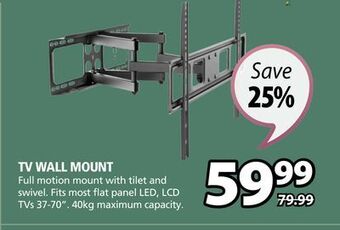 JYSK Tv wall mount full motion mount with tilet and swivel offer