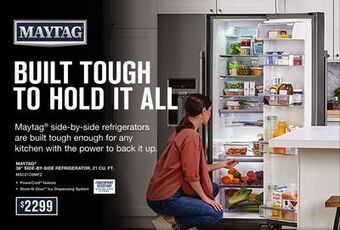 Coast Appliances Maytag 36 side-by-side refrigerator, 21 cu. ft offer