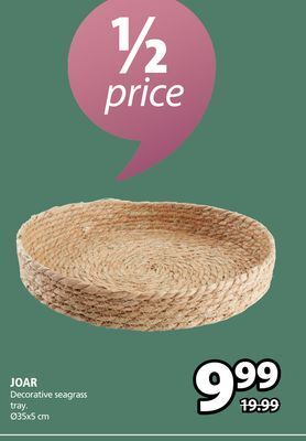 JYSK Joar decorative seagrass tray offer