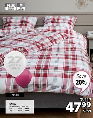 JYSK Tenna flannel duvet cover set offer