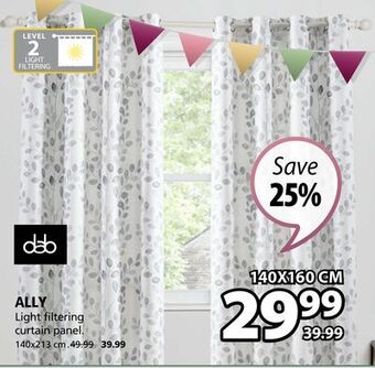 JYSK Ally light filtering curtain panel offer