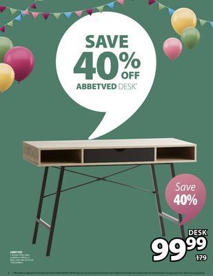 JYSK Abbetved 1-drawer office desk offer
