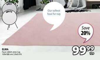 JYSK Elma faux rabbit area rug offer