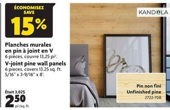 Home Hardware V-joint pine wall panels unfinished pine offer