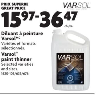 Home Hardware Paint thinner offer