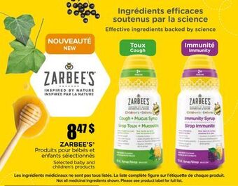 Accès pharma Zarbee's selected baby and children's products offer