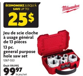 Home Hardware 13 pc. general purpose hole saw set offer