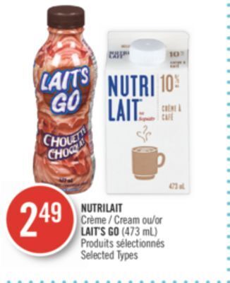 Pharmaprix Nutrilait cream or lait's go (473 ml) offer