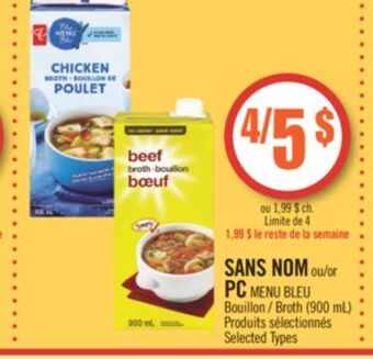 Pharmaprix No name or pc blue menu broth offer