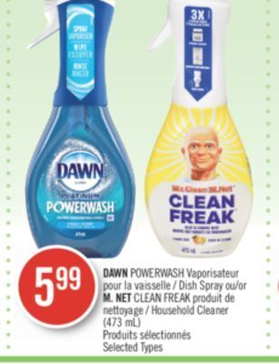 Pharmaprix Dawn powerwash dish spray or m. net clean freak household cleaner (473 ml) offer