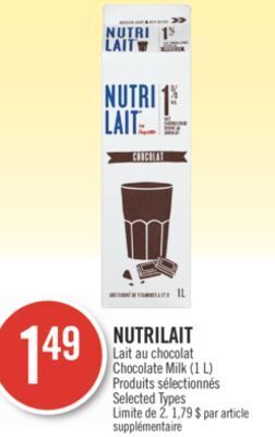 Pharmaprix Nutrilait chocolate milk offer