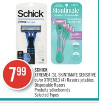 Pharmaprix Schick xtreme4 (3), skintimate sensitive or xtreme3 (4) disposable razors offer