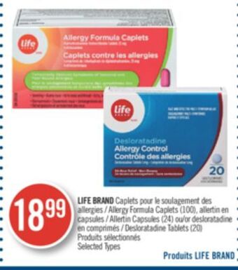 Pharmaprix Life brand allergy formula caplets (100) allertin caplets (24) or tablets (20g) offer