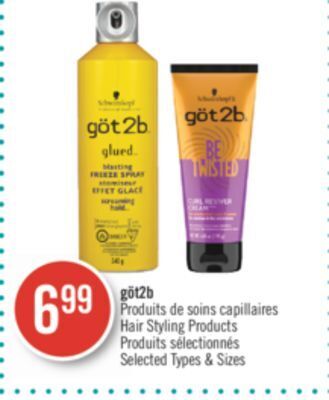 Pharmaprix Göt2b hair styling products offer