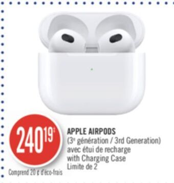 Pharmaprix Apple airpods ( 3rd generation) with charging case offer