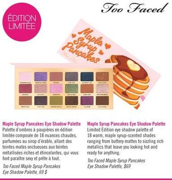Pharmaprix Too faced maple syrup pancakes eye shadow palette offer