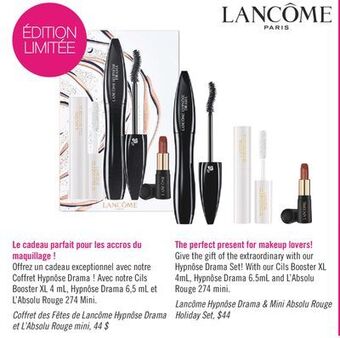 Pharmaprix Lancome hypnose drama & mini absolu rogue holiday set offer