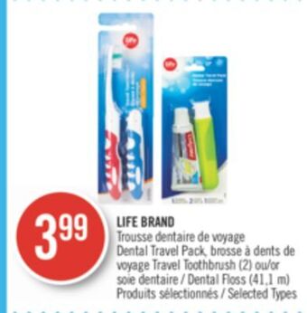 Pharmaprix Life brand toothbrush (2) or dental floss (41,1 m) offer