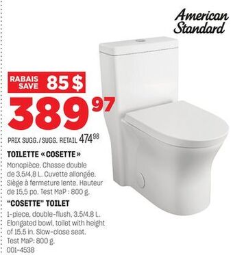 BMR Toilette cosette offer