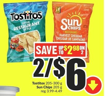FreshCo Tostitos 205-300 g Sun Chips 205 g offer