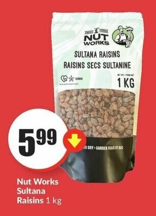 FreshCo Nut Works Sultana Raisins 1 kg offer