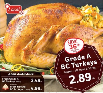 IGA Grade A BC Turkeys offer
