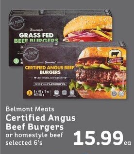IGA Belmont Meats Certified Angus Beef Burgers offer