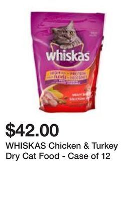 Dollarama Whiskas chicken & turkey dry cat food - case of 12 offer
