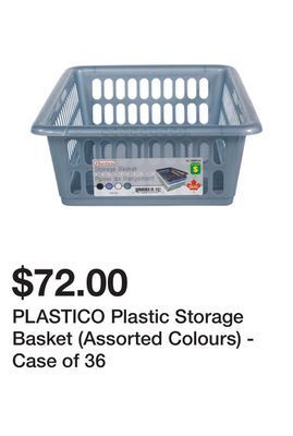 Dollarama Plastico plastic storage basket (assorted colours) - case of 36 offer