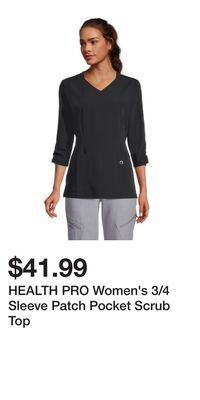 Mark's Health pro women's 3/4 sleeve patch pocket scrub top offer