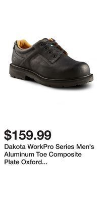 Mark's Dakota workpro series men's aluminum toe composite plate oxford lace up safety shoes - black offer