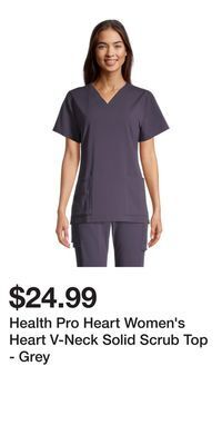 Mark's Health pro heart women's heart v-neck solid scrub top - grey offer