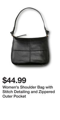 Mark's Women's shoulder bag with stitch detailing and zippered outer pocket offer