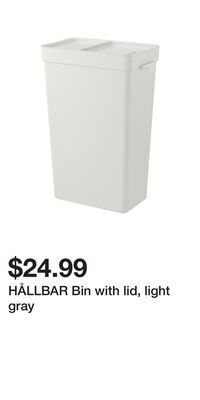 IKEA Hållbar bin with lid, light gray offer