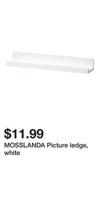 IKEA Mosslanda picture ledge, white offer