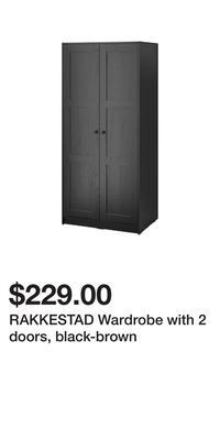 IKEA Rakkestad wardrobe with 2 doors, black-brown offer