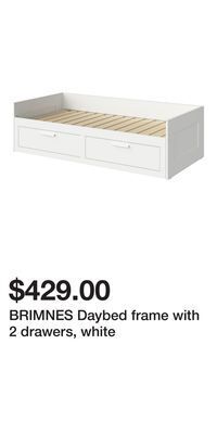 IKEA Brimnes daybed frame with 2 drawers, white offer