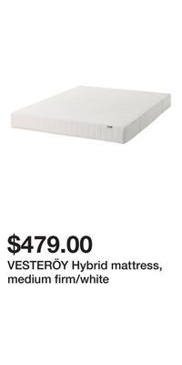 IKEA Vesteröy hybrid mattress, medium firm/white offer