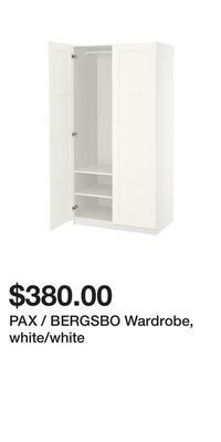 IKEA Pax / bergsbo wardrobe, white/white offer