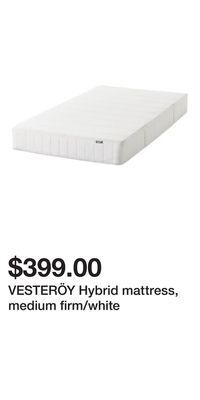 IKEA Vesteröy hybrid mattress, medium firm/white offer