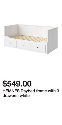 IKEA Hemnes daybed frame with 3 drawers, white offer
