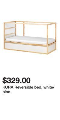 IKEA Kura reversible bed, white/pine offer