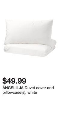 IKEA Ängslilja duvet cover and pillowcase(s), white offer