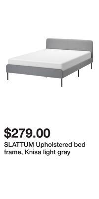 IKEA Slattum upholstered bed frame, knisa light gray offer
