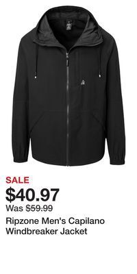 Sport Chek Ripzone men's capilano windbreaker jacket offer