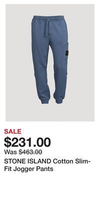 Holt Renfrew Stone island cotton slim-fit jogger pants offer