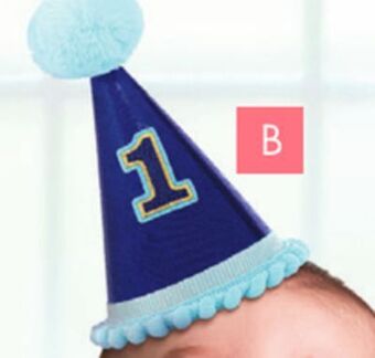 Party City 1st birthday 1 metallic cone party hat, blue, one size, wearable accessory for birthdays offer