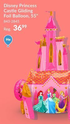 Party City Disney princess castle gliding foil balloon, 55 offer