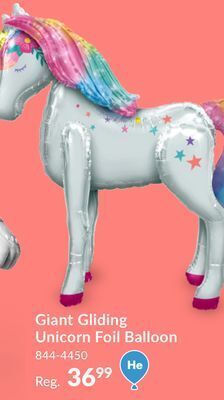 Party City Giant gliding unicorn foil balloon offer