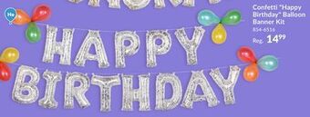 Party City Amscan confetti air-filled happy birthday balloon banner kit, silver offer